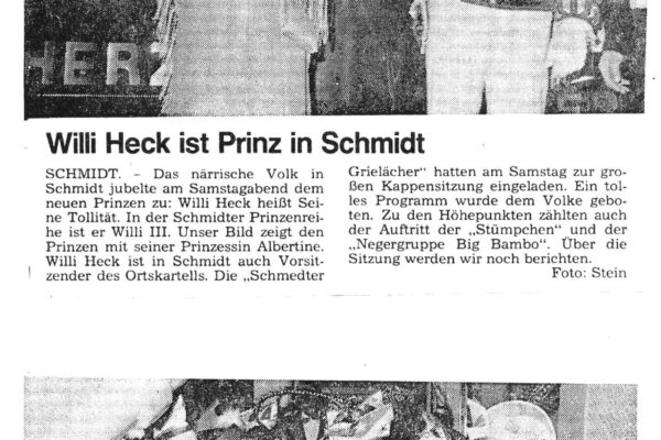 1981 EN Kappensitzung mit Prinz Willi Heck