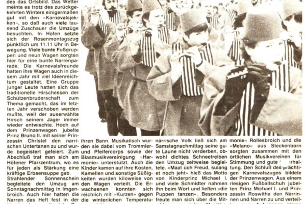 1984 März i. Brücke Karnevalszug