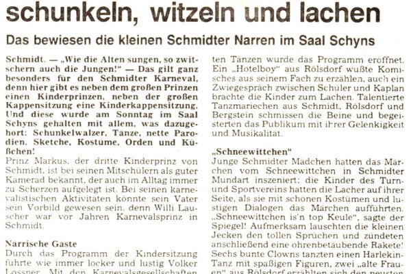 1986 Feb. 01 AN kleine Narren im Saal Schyns
