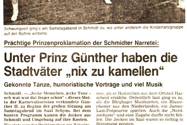 1987 Feb. 12. EiWo Kappensitzung m. Prinz Günter Rau 2