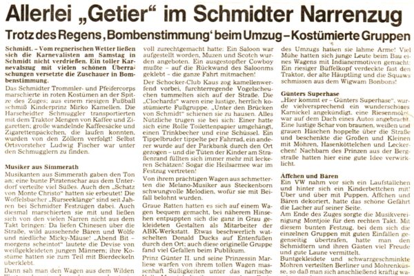 1987 März 02. AN Karnevalszug mit Prinz günter Rau