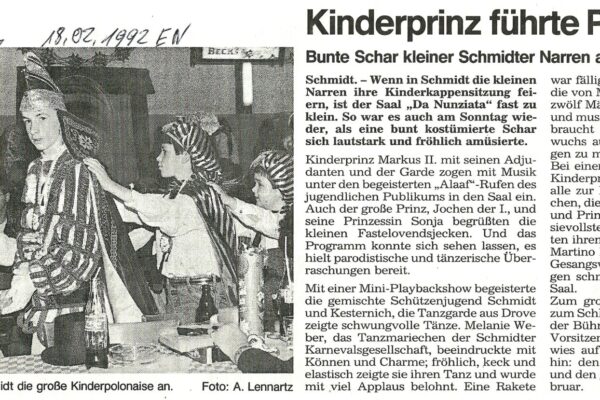 1992 Feb. 18. EN Kinderprinz Markus Struben