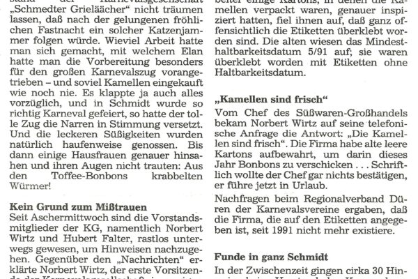 1992 März 10. EN Katzenjammer nach Karneval