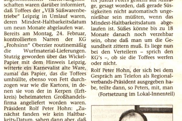 1992 März 12. DZ alte Kamellen i. Karneval 1