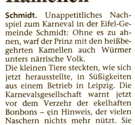 1992 Würmer in Kamellen