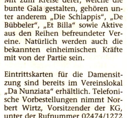 1993 Damensitzung d. KG Schmidt