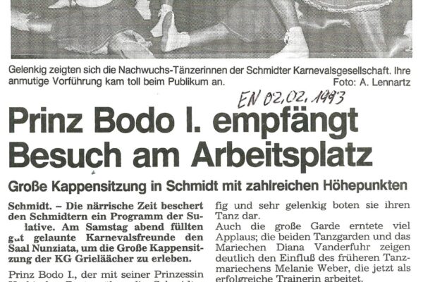 1993 Feb. 02. EN Große Kappensitzung i. Schmidt