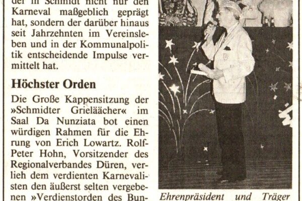 1993 Feb. 04- EiWo Höchster Orden f. Erich Lowartz