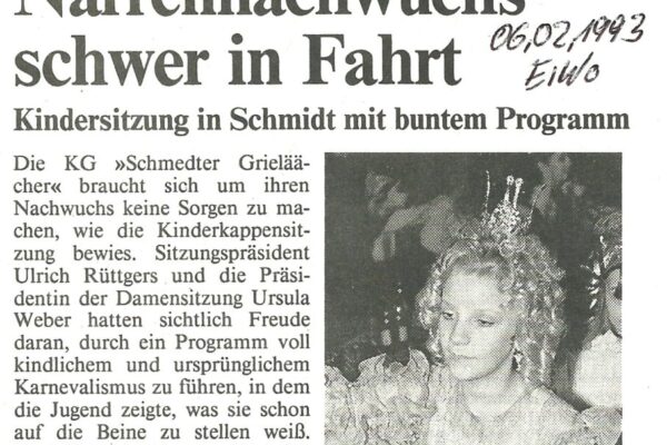 1993 Feb. 06. EiWo Kindersitzung in Schmidt