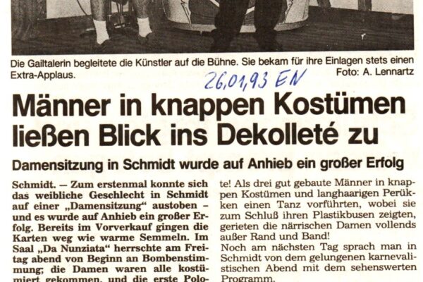 1993 Jan. 26. EN Damensitzung in Schmidt
