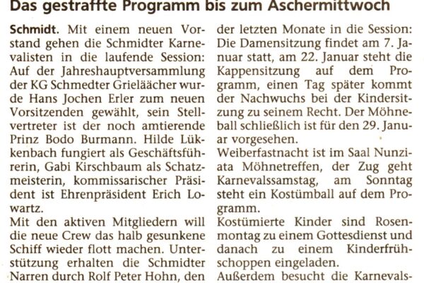 1993 neuer Vorstand b. d. KG Schmidt