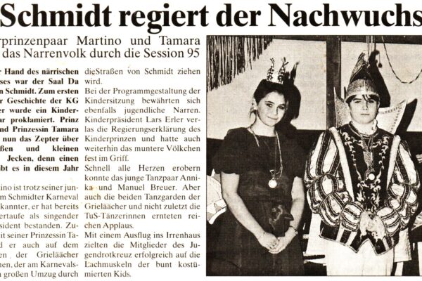 1995 EiWo Kinderprinzenpaar Martno u. Tamara