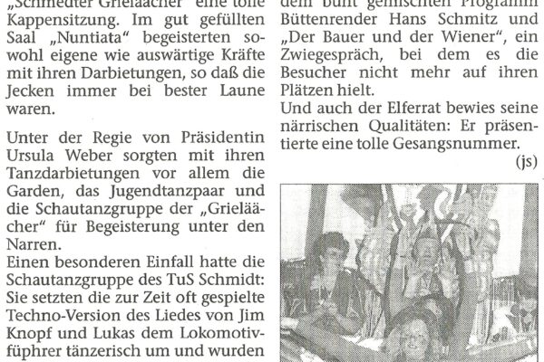 1996 Jan. die Narren überraschten