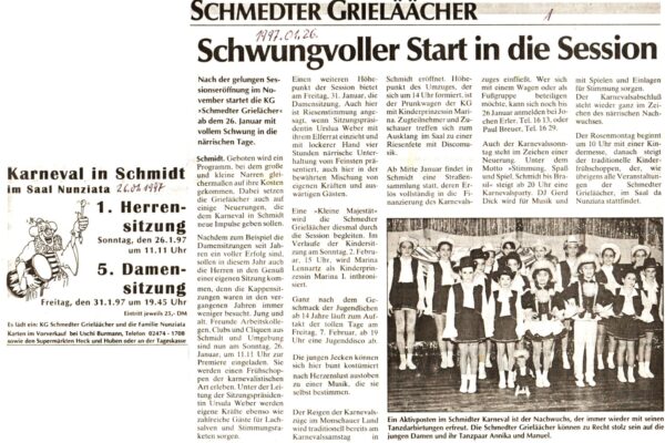 1997 Jan. 26. Start i. d. Karneval