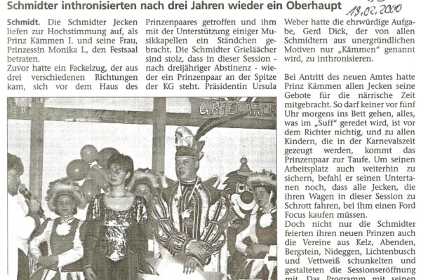2000 Feb. 18. DZ Prinz Kämmen närrische Gebote
