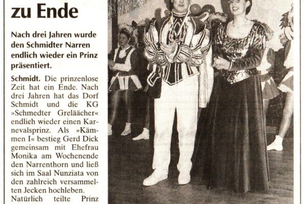2000 Jan. 19. EiWo Zeit ohne Prinz ist zu Ende