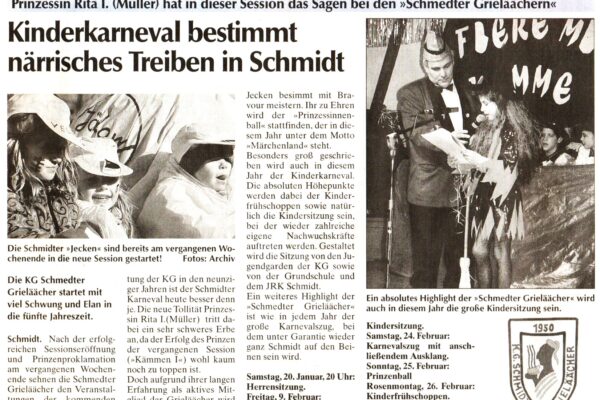 2001 Jan. 17. EiWo plus Kinderkarneval i. Schmidt