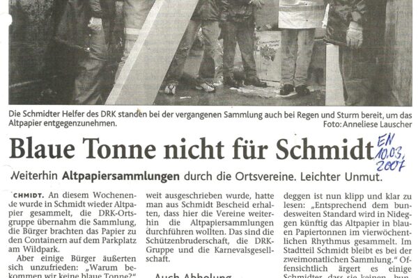 2007 März 19. EN Altpapiersammlung durch Ortsvereine