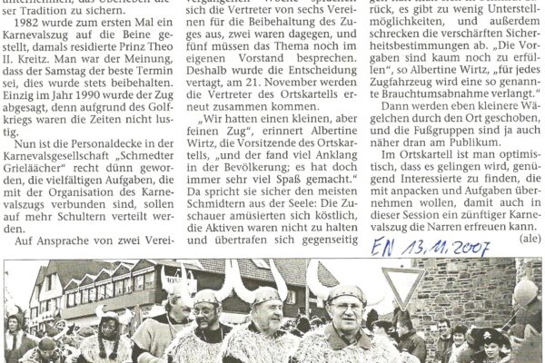 2007 Nov. 13. EN Karnevalszug soll nicht sterben