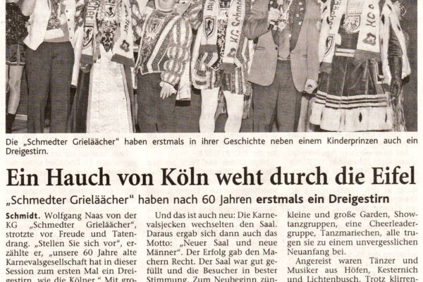 2010 Jan . 60 Jahre Karneval - erst mals 3 Gestirn