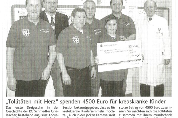 2010 März 04. EN Tollitäten mit Herz Spenden 4500 €