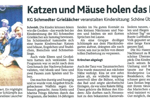 2014 Feb. 19. EN Kindersitzung m. Katzen u. Mäuse